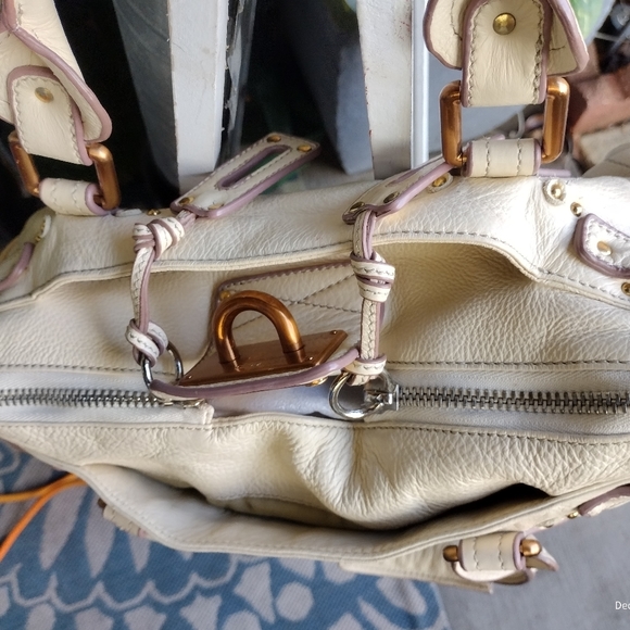 VINTAGE LEATHER SATCHEL BAG BY CHLOE - Picture 4 of 8